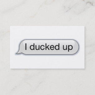 ich duckte mich oben für Geschäft Visitenkarte