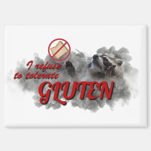 Ich dulde kein Gluten Meme Magnet (Vorderseite)