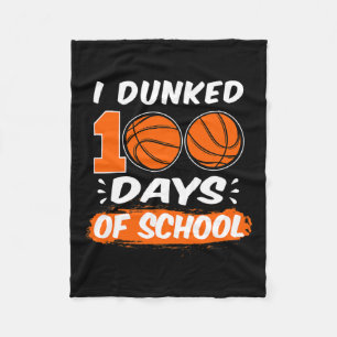 Ich Dunked 100 Tage der Schule Basketball Fleecedecke