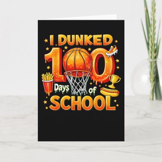 ICH DUNKTE 100 Tage SCHULE Karte (Vorderseite)