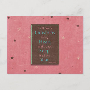 Ich ehre das Weihnachts-Rosa-Braun-Design Feiertagspostkarte