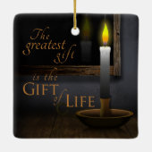 Ich ehre meinen Organspender - Transplantatempfäng Keramikornament (Rückseite)