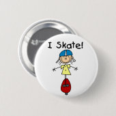 Ich Eislauf Stockfigur-Button Button (Vorne & Hinten)