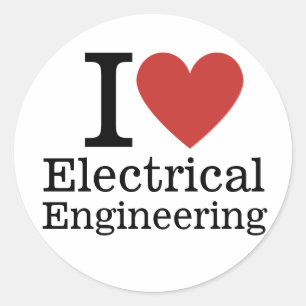 Ich ❤️ Elektrotechnik für Studierende/Fakultät Runder Aufkleber