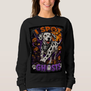 Ich entdecke Geister Dalmatiner Halloween Lustiger Sweatshirt