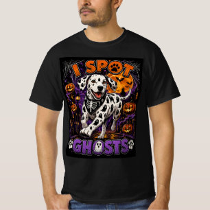 Ich entdecke Geister Dalmatiner Halloween Lustiger T-Shirt