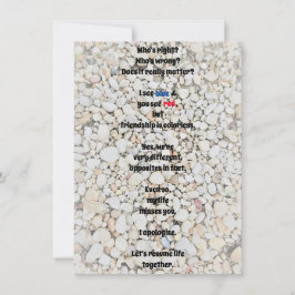 Ich entschuldige mich für die Flachgrüßkarte