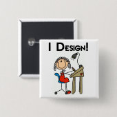 Ich entwerfe T-Shirts und Geschenke Button (Vorne & Hinten)