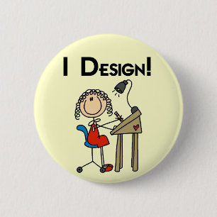 Ich entwerfe T-Shirts und Geschenke Button