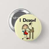 Ich entwerfe T-Shirts und Geschenke Button (Vorne & Hinten)