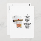 Ich entziehe die Ruhe von jemandem, der vier Asse Postkarte (Vorne/Hinten)