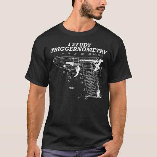 Ich erforsche die Triggerometrie-Gewehrteile zeich T-Shirt (Vorderseite)