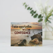 "Ich ergreife Chancen" Motivation Affirmation Postkarte (Stehend Vorderseite)