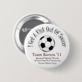 ich erhalte einen Tritt aus Fußball heraus Button (Vorne & Hinten)
