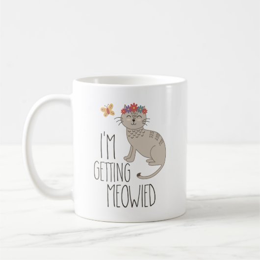 Ich erhalte Meowied Katzen-Hochzeit Kaffeetasse (Links)