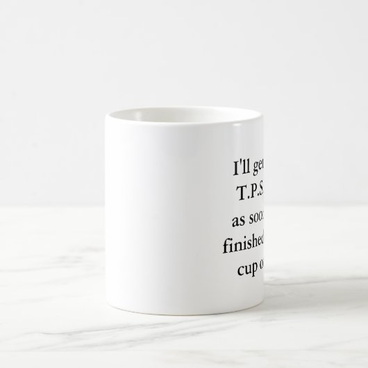 Ich erhalte T.P.S. Reports Done bald Kaffeetasse (Mittel)