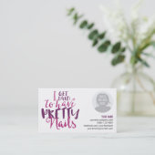 Ich erhalte zahlend, hübsche visitenkarte (Stehend Vorderseite)