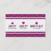 Ich erhalte zahlend, hübsche visitenkarte (Rückseite)