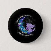 Ich erinnere mich an Alzheimer Awareness Elephant Button (Vorderseite)