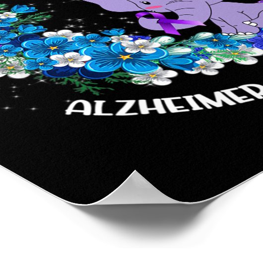 Ich erinnere mich an Alzheimer Awareness Elephant Poster (Ecke)