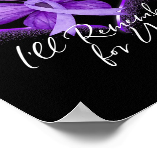 Ich erinnere mich an Alzheimer's Bewusstsein Lila Poster (Ecke)