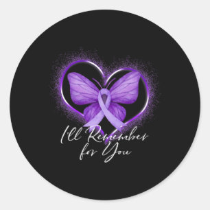 Ich erinnere mich an Alzheimer's Bewusstsein Lila Runder Aufkleber