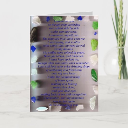 Ich erinnere mich an dich, als wenn nur... karte (Vorderseite)