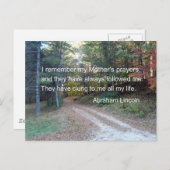 Ich erinnere mich an die Gebete meiner Mutter.. Postkarte (Vorne/Hinten)