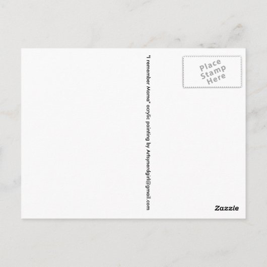 "Ich erinnere mich an Mama" Postkarte (Rückseite)