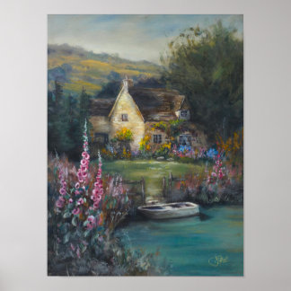 "Ich erinnere mich" englisches Cottage Poster