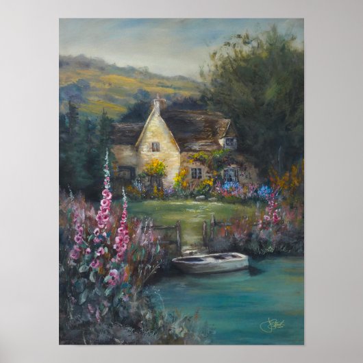 "Ich erinnere mich" englisches Cottage Poster (Vorne)
