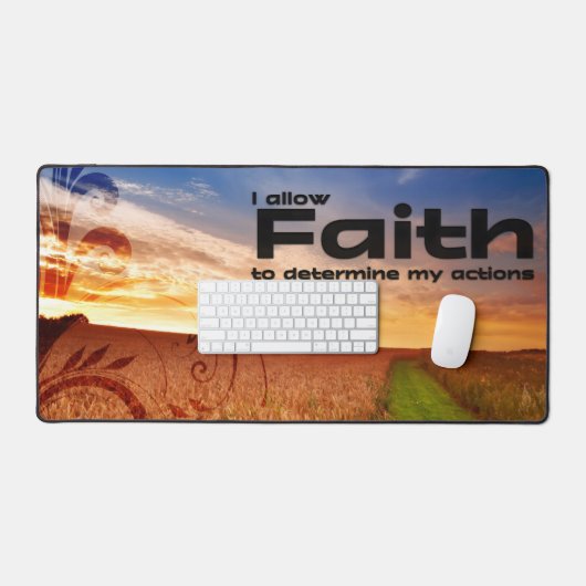 "Ich erlaube Glauben" Motivation Affirmation Schreibtischunterlage (Tastatur & Maus)