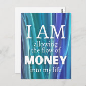 Ich erlaube mir das Geldgesetz, um eine Affirmatio Postkarte (Vorne/Hinten)