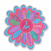 Ich ermutige rosa Blume, Inspiritivität Aufkleber (Vorderseite)