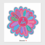 Ich ermutige rosa Blume, Inspiritivität Aufkleber (Blatt)