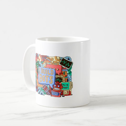 Ich errichte Bots Chatbot Kaffee-Tasse Kaffeetasse (Vorderseite Links)