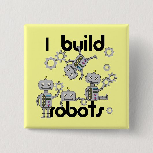 Ich errichte Roboter Button (Vorderseite)