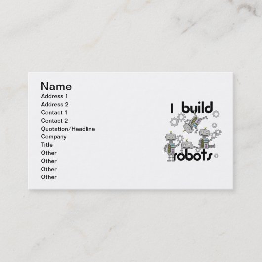Ich errichte Roboter Visitenkarte (Vorderseite)