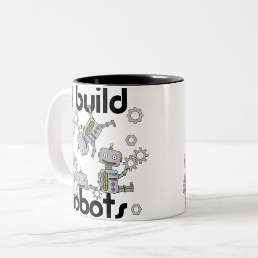 Ich errichte Roboter Zweifarbige Tasse (Vorderseite Links)