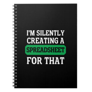 Ich erschaffe dafür leise eine Tabellenkalkulation Notizblock