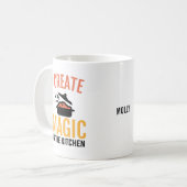 Ich erschaffe Magie im Koch-Zitat-Namen Kaffeetasse (Vorderseite Links)