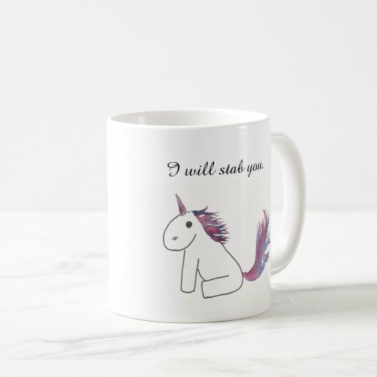 Ich ersteche Sie Unicorn-Tasse Kaffeetasse (VorderseiteRechts)