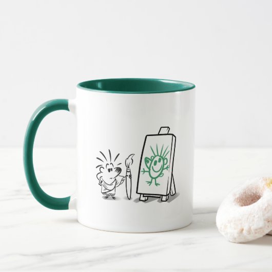 ICH ERSTELLE DAHER I ART! VON Jeff Willis Art Tasse (Mit Donut)