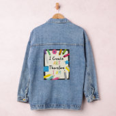 Ich erstelle Kunstbotschaft mit farbenfroher Schre Jeansjacke (Hangar)