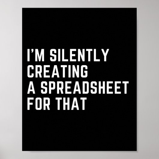 Ich erstelle leise eine Tabelle für diesen Witz Poster (Vorne)