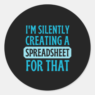 Ich erstelle leise eine Tabellenkalkulation für di Runder Aufkleber