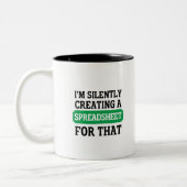 Ich erstelle leise eine Tabellenkalkulation für di Zweifarbige Tasse (Links)