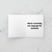 Ich ertrage dich lustig von der Katze Karte (Innenseite)