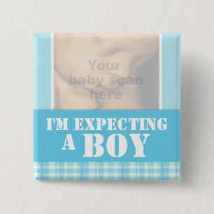 "Ich erwarte einen Jungen" ultra 3D Scan Blue Abze Button