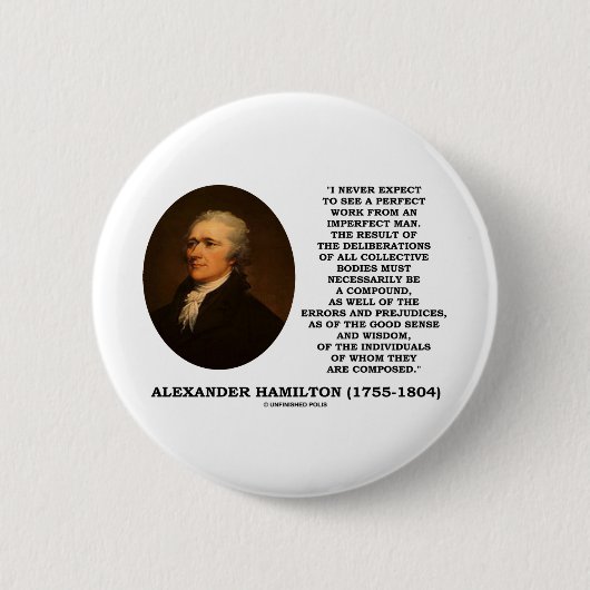 Ich erwarte nie, perfekte Arbeits-unvollständigen Button (Vorderseite)